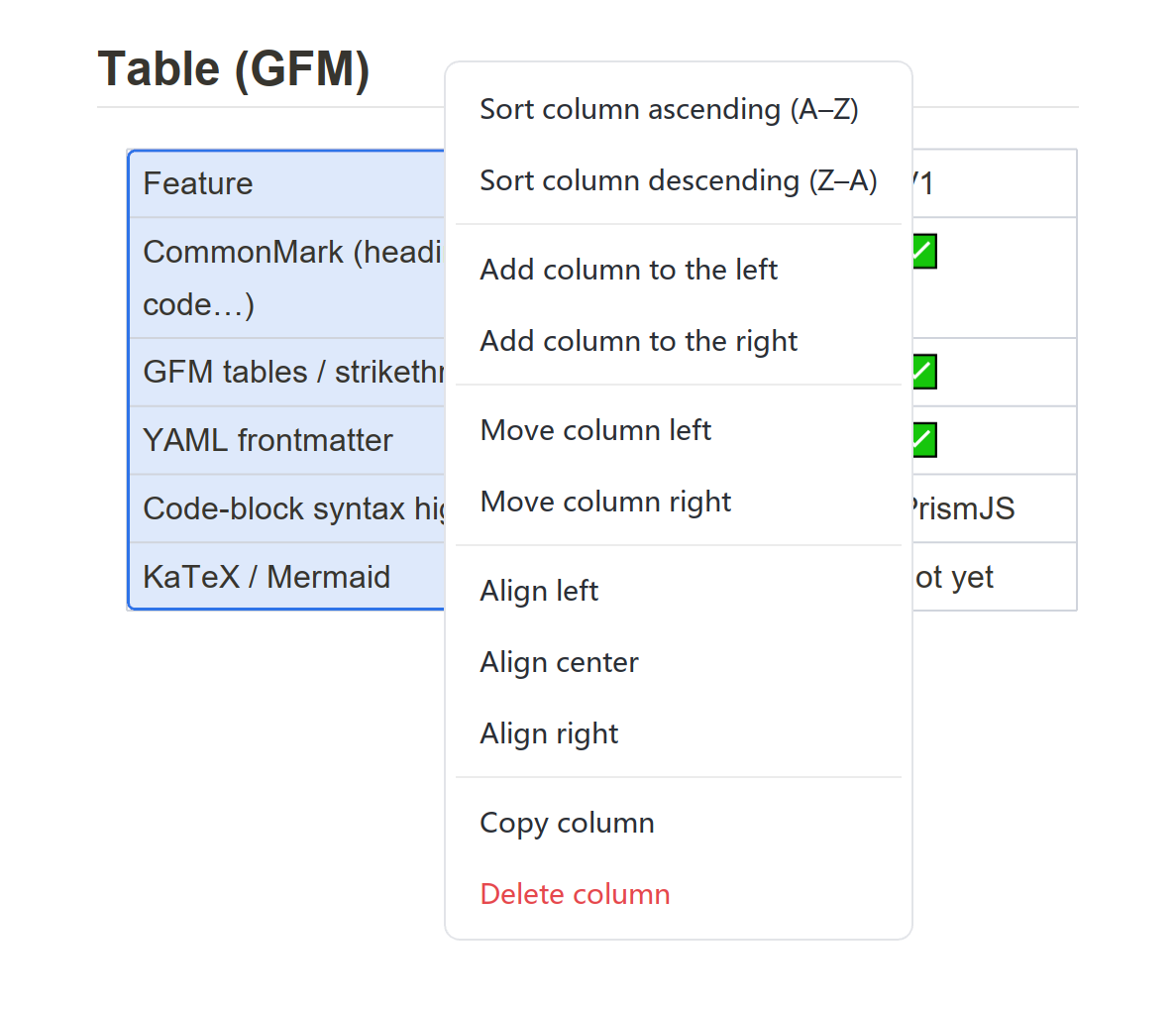 Add, remove, sort, align